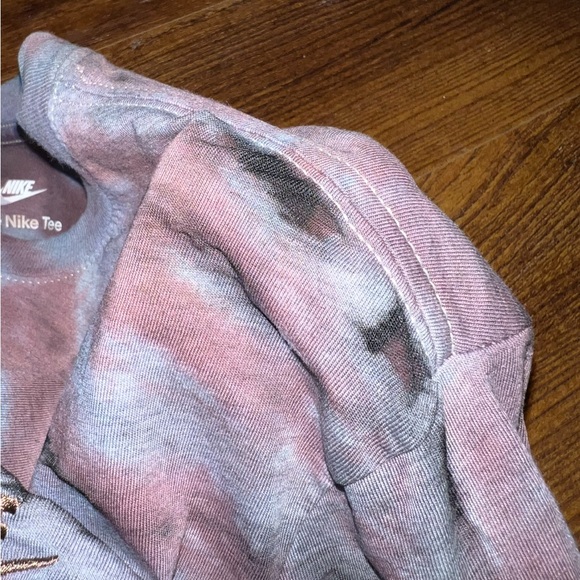 Nike Tee Long Sleeve Gray, Brown Black Stripe Tie-Dye Shirt Black Logo Size L - Picture 8 of 11